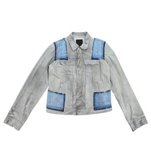 NEW Men's Rick Owens 2001 SLAB Waxed Bleached Denim Trucker Jacket MFO6008